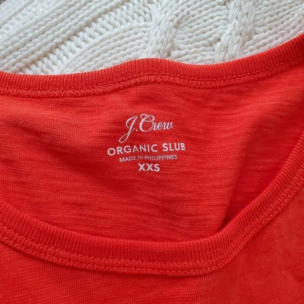 🌹 J. CREW 🌹  '90s Cropped Organic Slub Cotton T-shirt - [XXS, Orange]